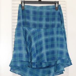 Metaphor Brand Checked Blue Skirt